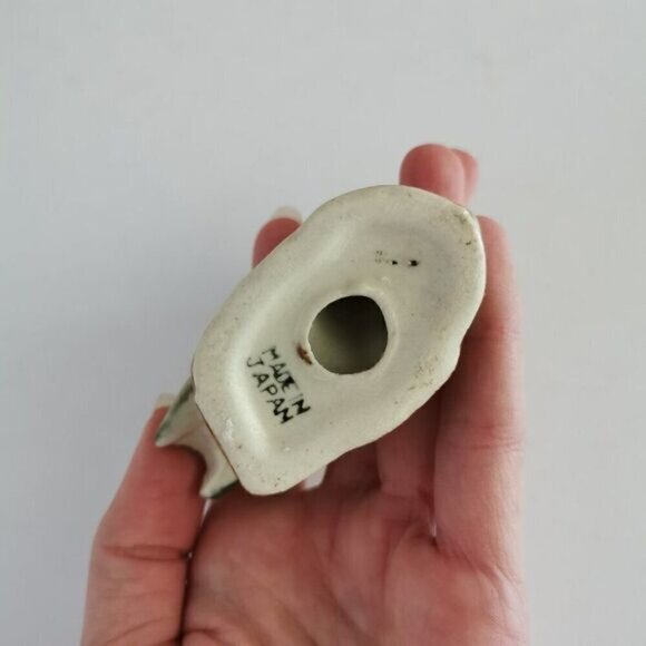 Pair of 2 Vintage Bird Figurines, Pelican Bird Branch Leaf Made in Japan Kitsch - Picture 5 of 10